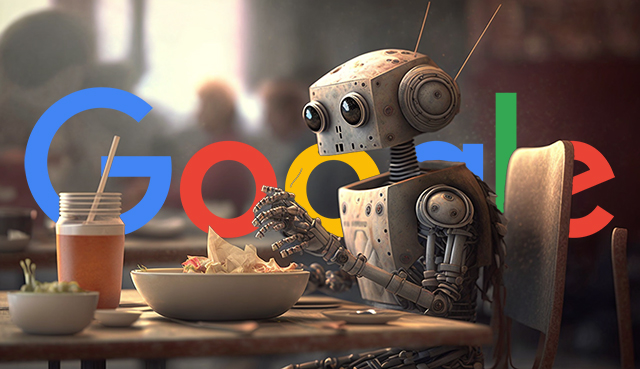 Robot Eating Google Logos