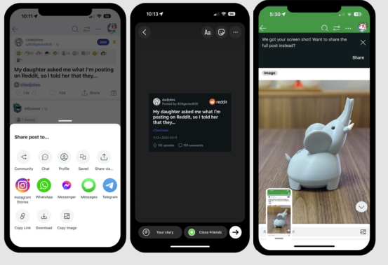 Reddit Adds New Post Sharing Options, Including Instagram Stories Integration