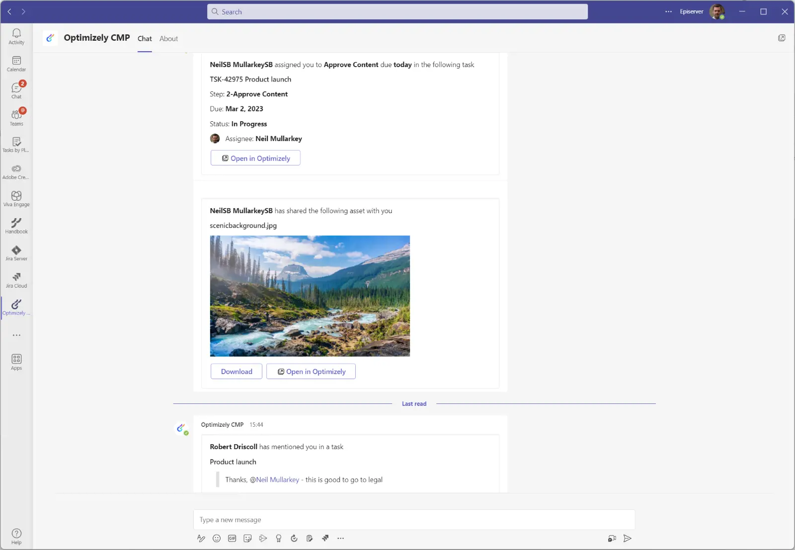 Microsoft Teams notifications from CMP