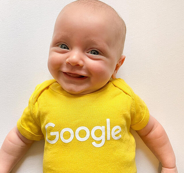 Google Yellow Onesie Baby