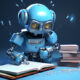 Blå robot som skriver