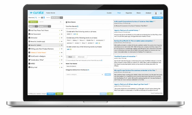 Content intelligence tools: Curata