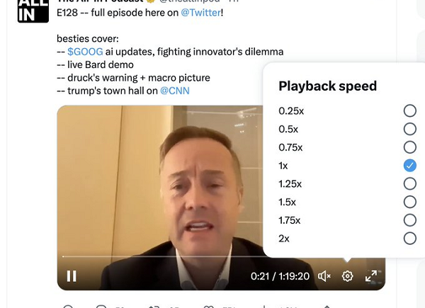 Twitter Adds New Video Playback Speed Controls, Flags Coming Video Updates