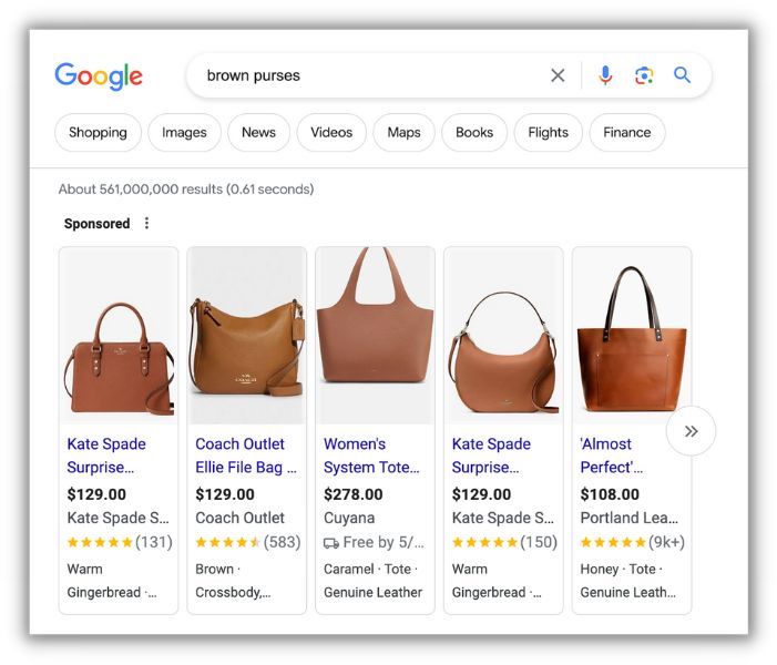 example of one place where dynamic remarketing ads can show in google