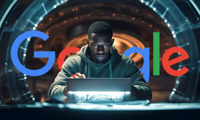 Man Computer Circle Background Google Logo