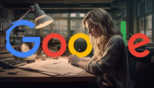 Kvinnaöversättare Googles logotyp