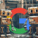 Robots Locked In Google Logo