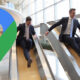 Google Maps Pin Geschäftsmänner auf Folie