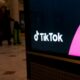 An advertisement for TikTok is displayed at Union Station in Washington on April 3, 2023