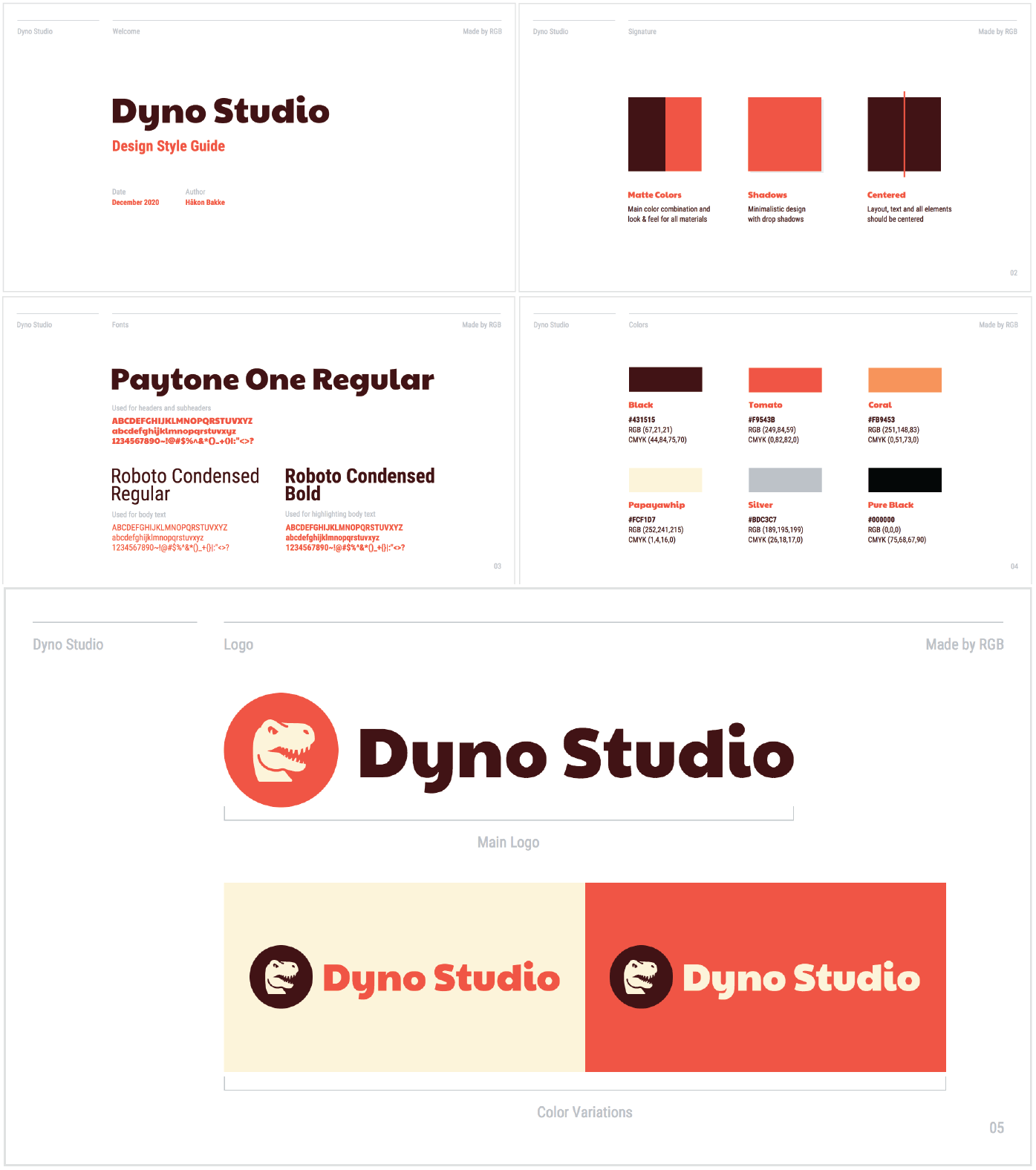 Dyno Studio's brand style guidelines