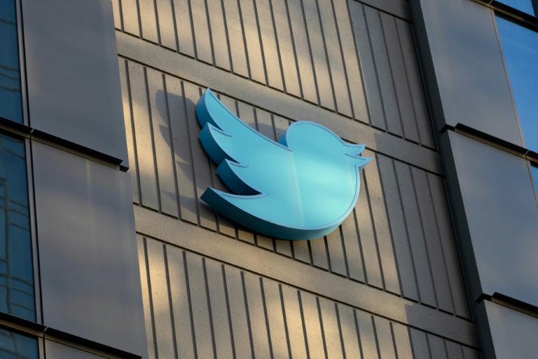 The Twitter logo is seen on the exterior of Twitter headquarters in San Francisco