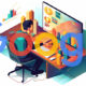 Författare på Googles logotyp för datoranalys