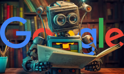 Robot Reading Dictionary Googles logotyp