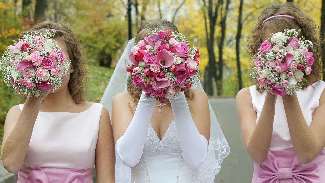 Forgetful moment: Bride is missing part of her wedding dress