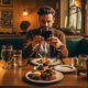 Man Taking Photo Of Food In Restarunt