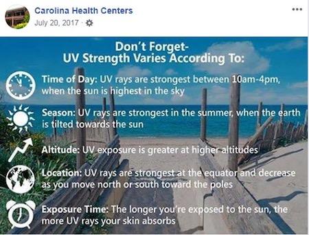 july marketing ideas uv safety month facebook post