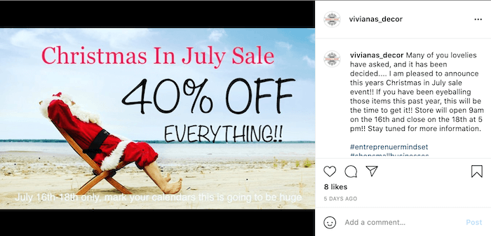 july marketing ideas christmas in july sale