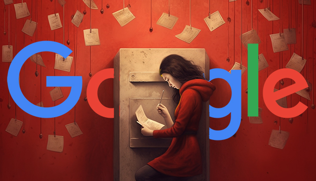 Google Suggestion Box Notes Woman