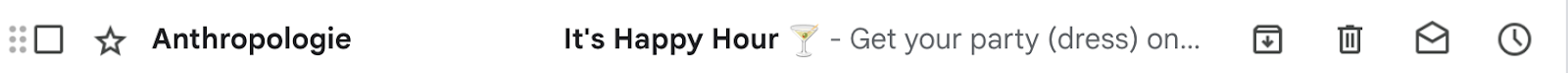 email subject line, it’s happy hour