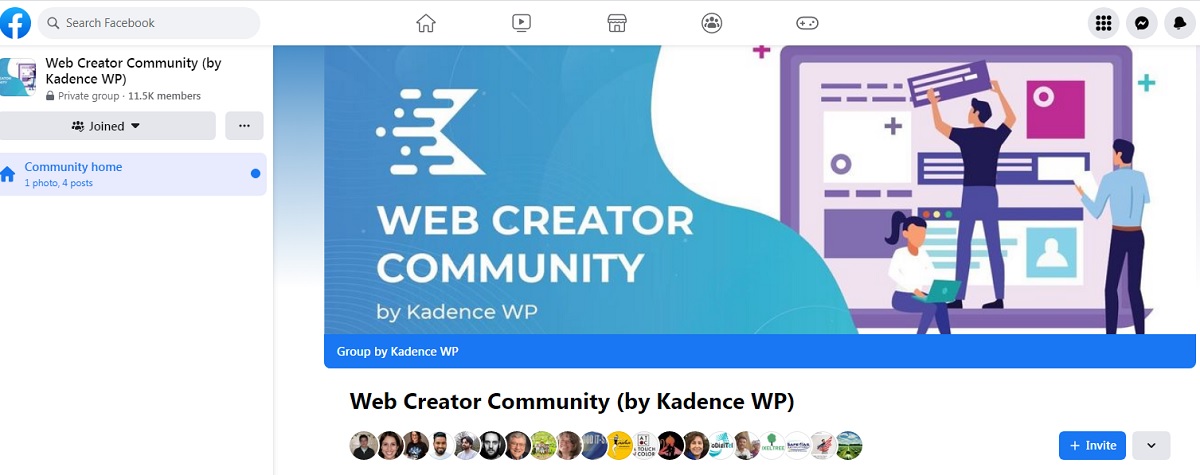 Kadence community on FaceBook.