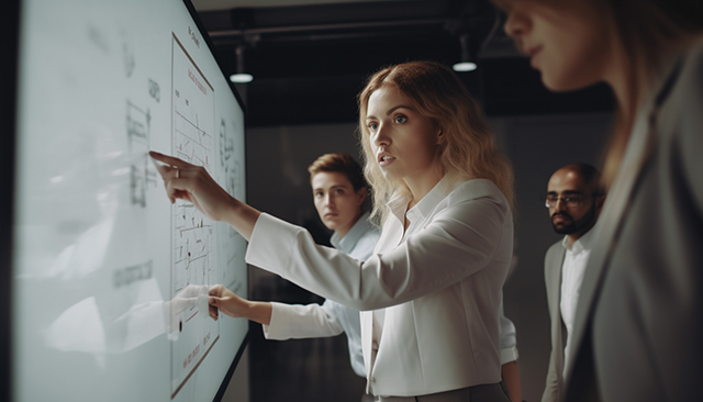 Woman Presenting To Team Whiteboard