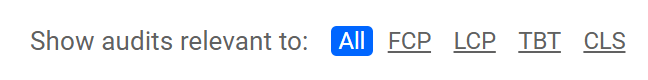 Select a metric to see only issues related to that metric