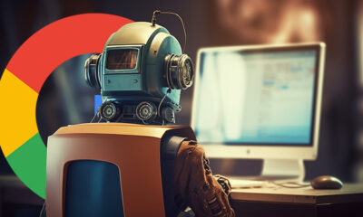 Robot Looking At Website Google Logo