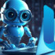 Blue Robot Searching Bing Logo