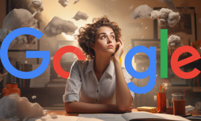 Woman Thinking Google Logo