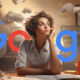 Woman Thinking Google Logo