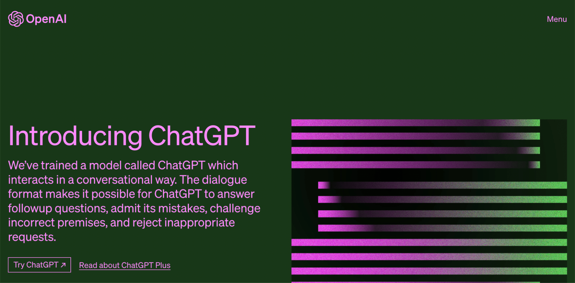 ChatGPT webpage, via openai.com