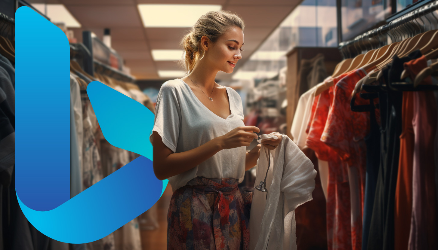 Woman Shopping Bing Logo