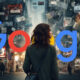 Woman Overwhelmed Ads Google Logo