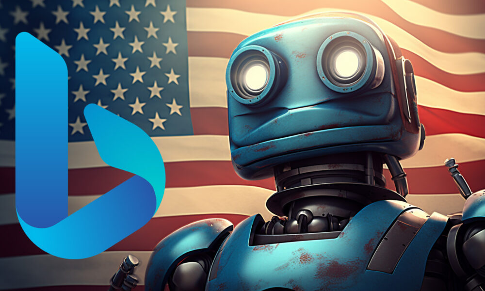 Bing Robot With American Flag