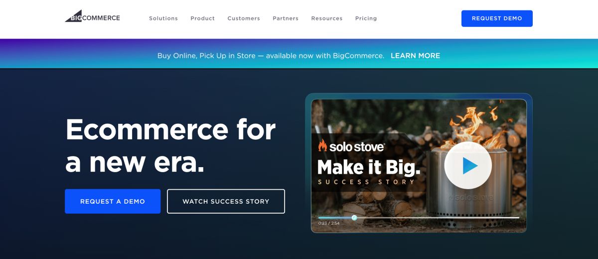 BigCommerce's homepage