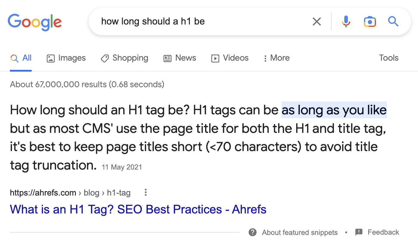 Ranking for a featured snippet with FAQ section
