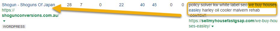 Hidden link found using Ahrefs' Site Explorer