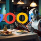 Robot Reviewing Food Google Logo