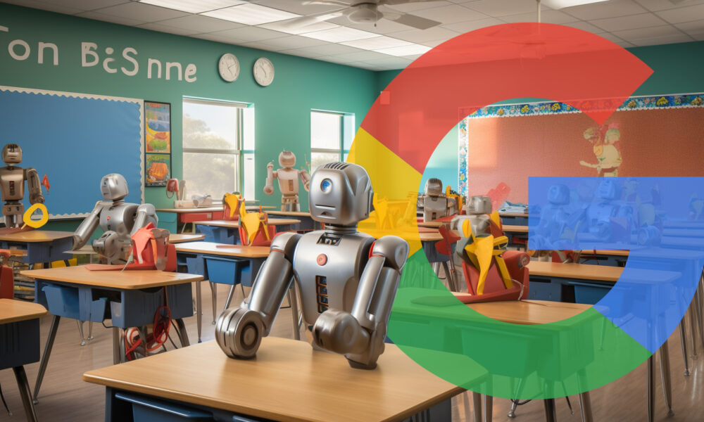 Robots In Classroom Google Logo