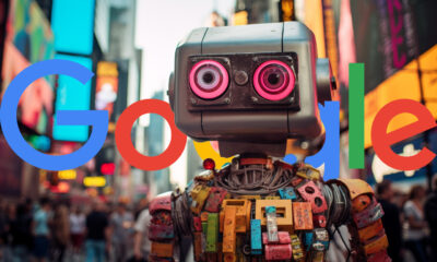 Robot In Times Square Google Logo