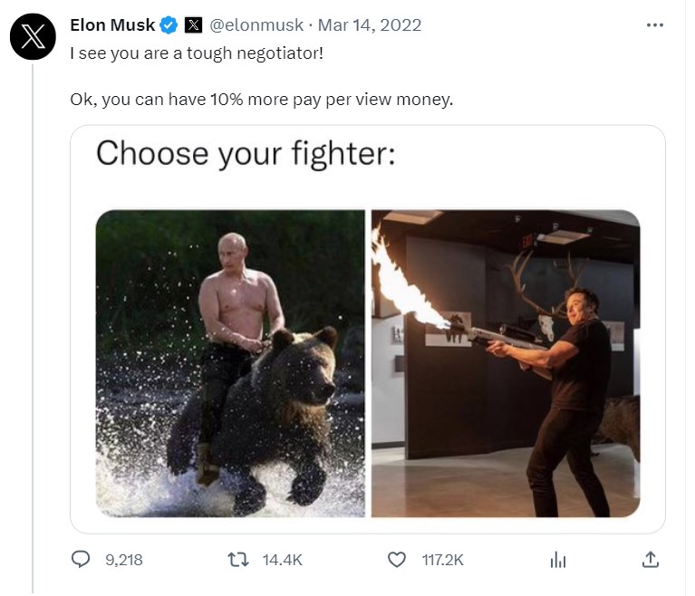 1691360762 343 Musk Fight with Zuckerberg will be live streamed on X