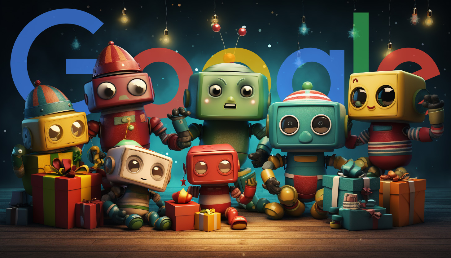 Robots Holiday Gifts Google Logo