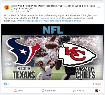 september marketing ideas NFL opening night