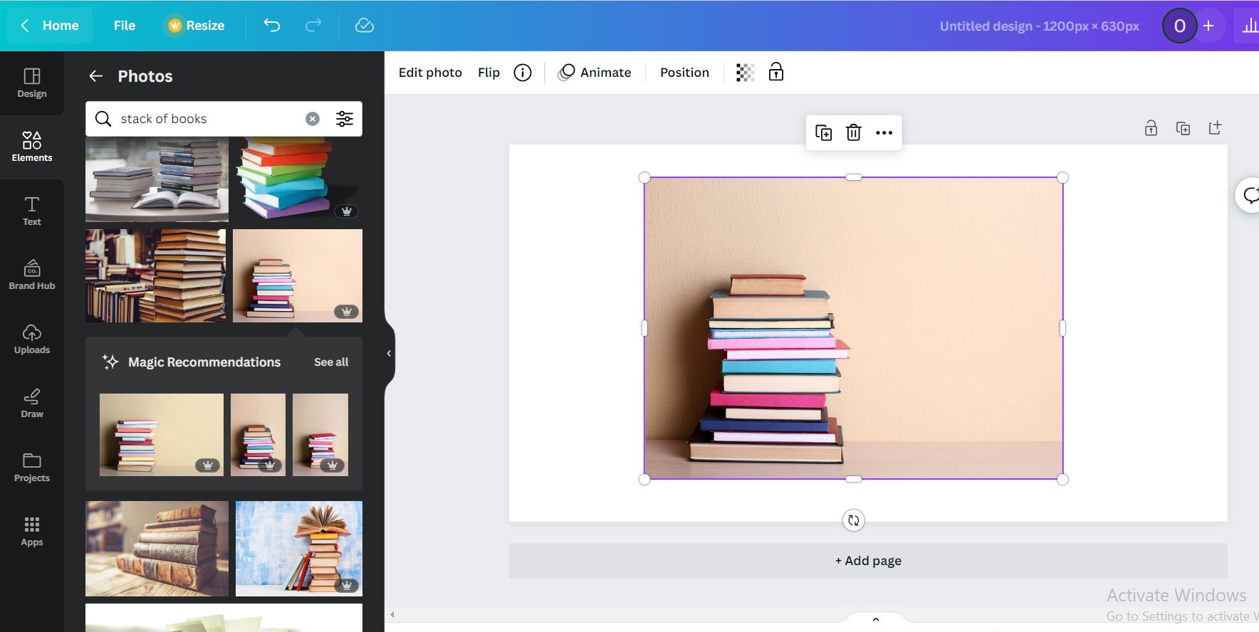 Screenshot Showing How to Add an Image to a Canvas on Canva