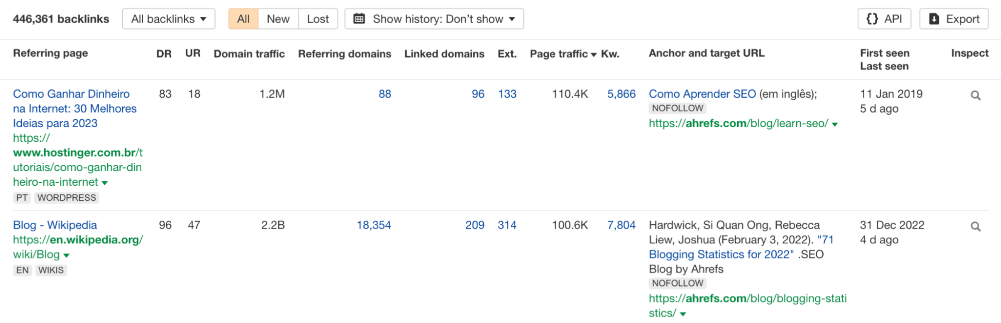 See your backlinks in Ahrefs' Site Explorer