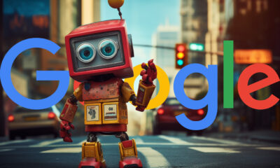 Robot Directing Traffic Google Logo