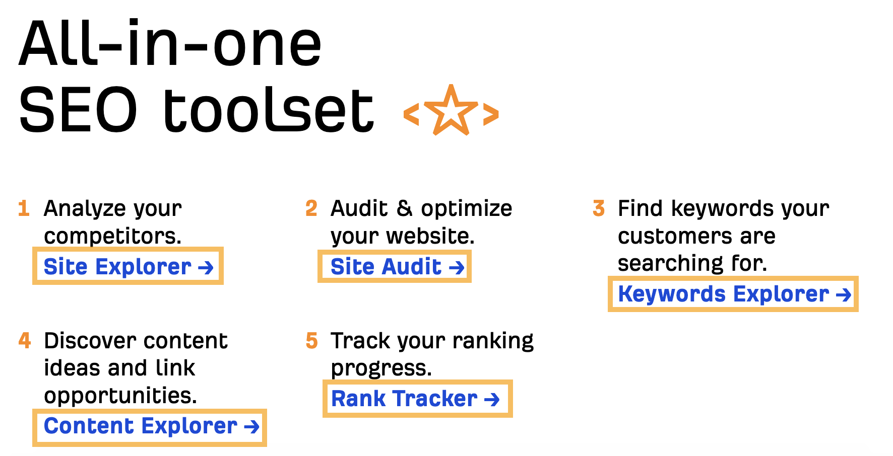 Example of linking to SEO tools, via ahrefs.com