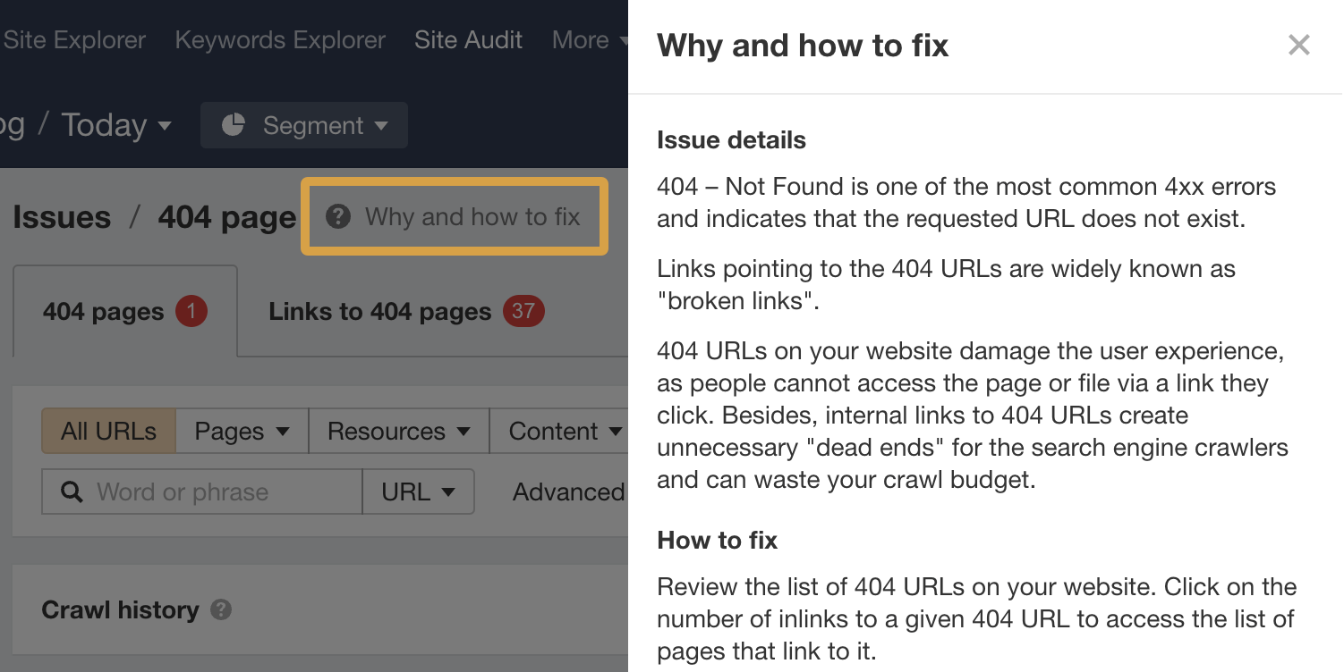 Instructions on how to fix issues in Ahrefs' Site Audit