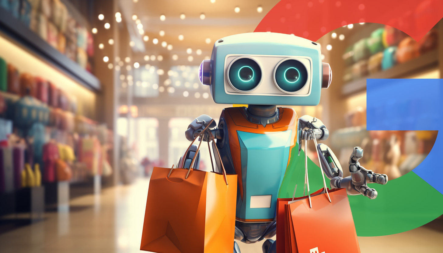 Robot Shopping In Mall Google Logo