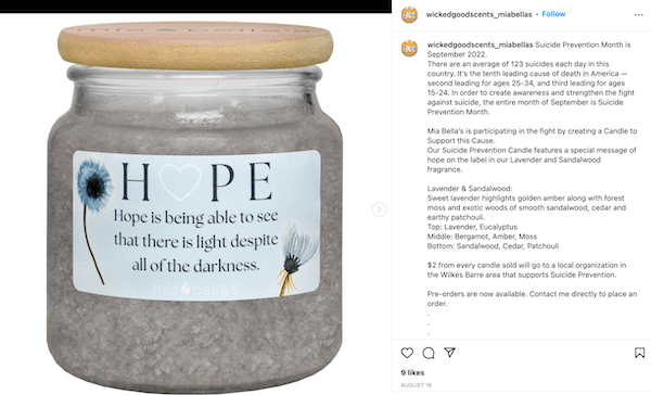 september marketing ideas - suicide prevention month instagram post